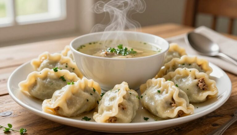 pierogi z mięsa z rosołu