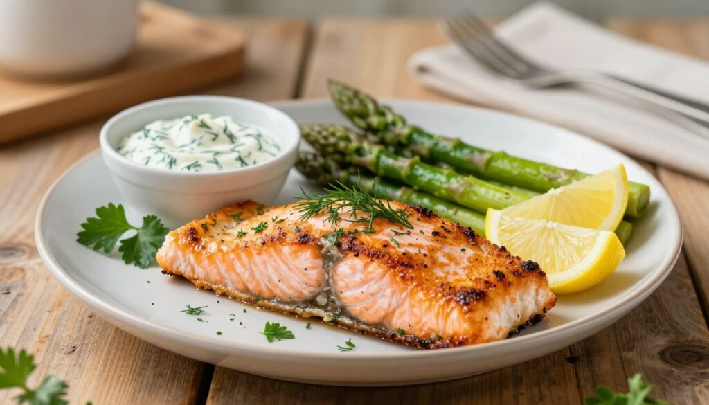 podanie i dodatki do smażonego łososia podanie i dodatki do smażonego łososia