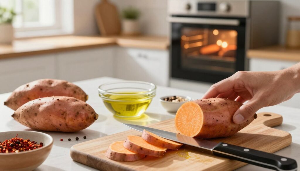 przygotowanie batatów do pieczenia